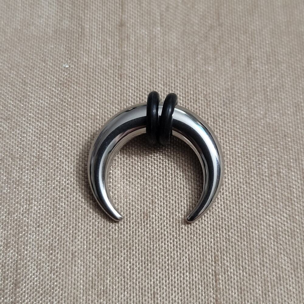 6 gauge 12mm stainless steel silver septum horse shoe crescent nose piercing